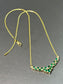 Vintage 14K Gold Marquise Emerald Diamond Cluster Necklace