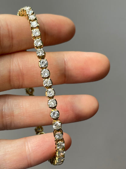 14K Yellow Gold 5.16 CTW Diamond Tennis Bracelet