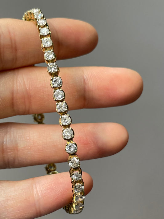 14K Yellow Gold 5.16 CTW Diamond Tennis Bracelet