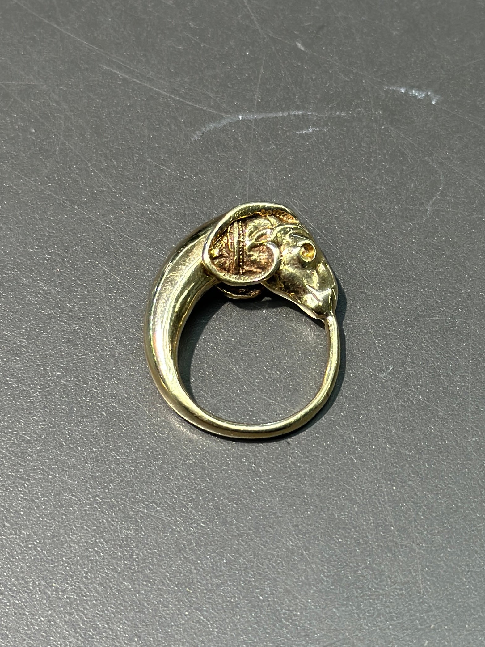 Ram Rng Antique 14K Yellow Gold Ram Ring – W&W Jewelry