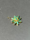 18K Gold Flower Emerald Pendant