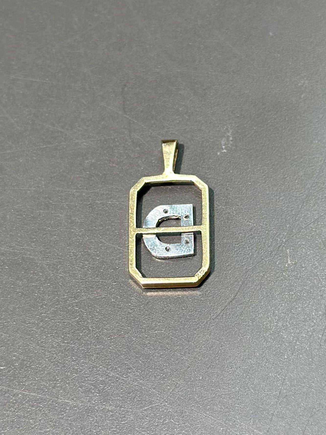 Vintage 14K Gold Diamond “D” Letter Charm