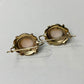 Antique 14K Gold Angel Skin Coral Cabochon Earring