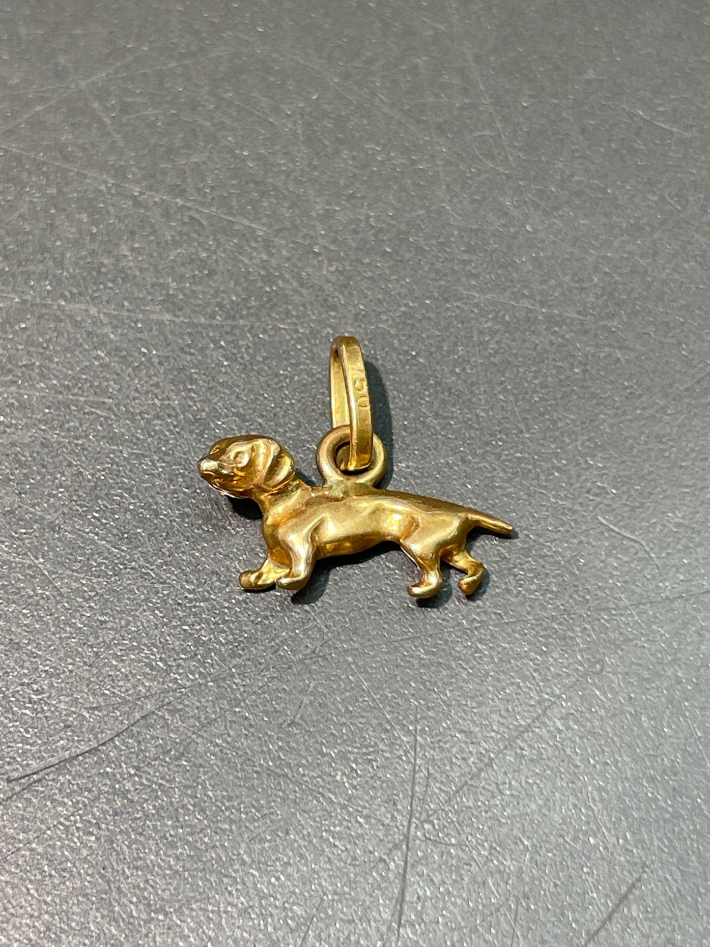 Vintage 18K Gold Daschund Charm