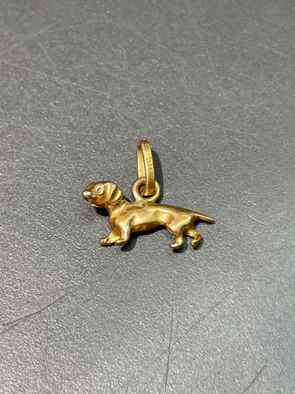 Vintage 18K Gold Daschund Charm