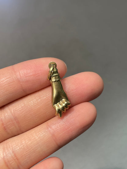 Vintage 14K Yellow Gold Mano Figa Charm Pendant