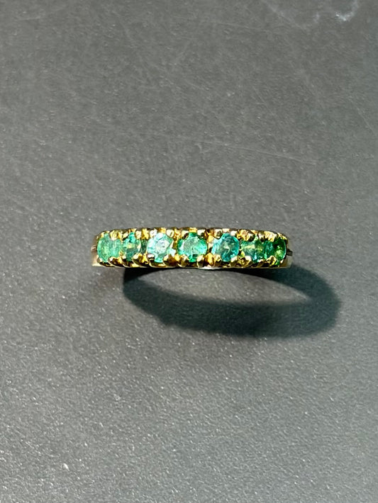 复古 18K 金绿宝石戒指