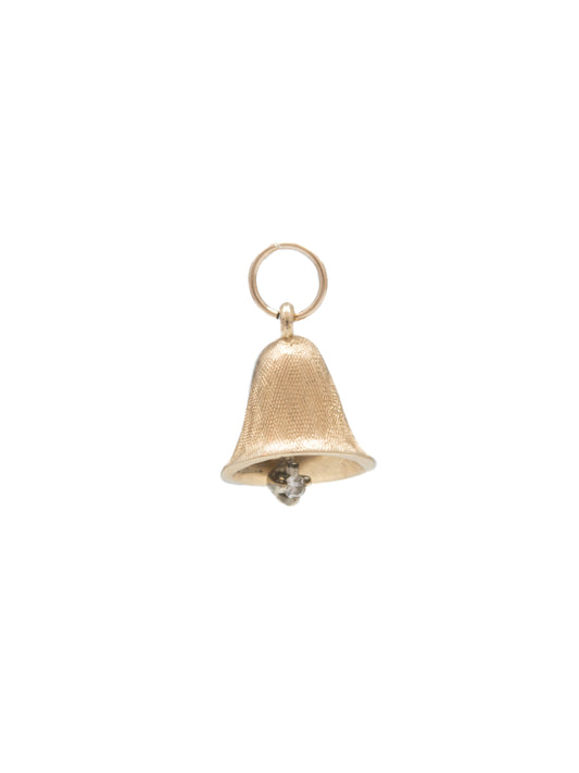 Vintage 14K Gold Diamond Articulating Bell Charm