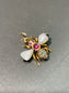 Antique 18K Gold 0.05 CTW Diamond Ruby Bee Charm