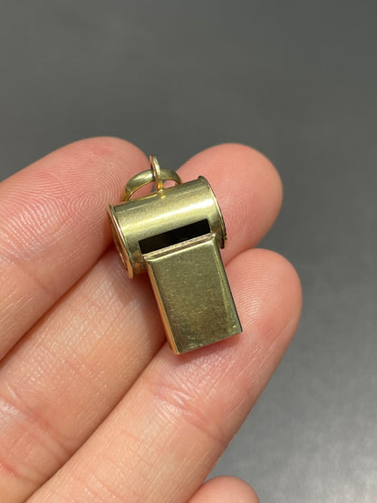 Vintage 14K Gold Working Whistle Charm