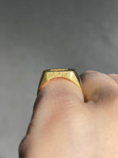 Vintage 18K Gold Crown Signet Intaglio Ring