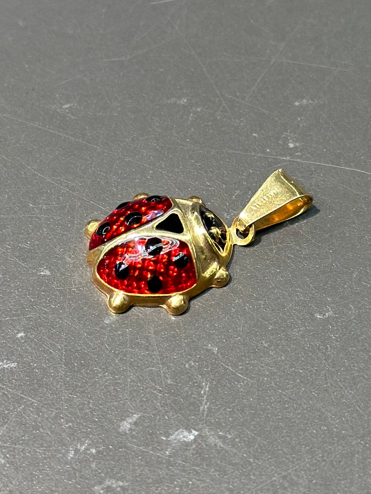 Vintage 14K Gold Large Ladybug Charm