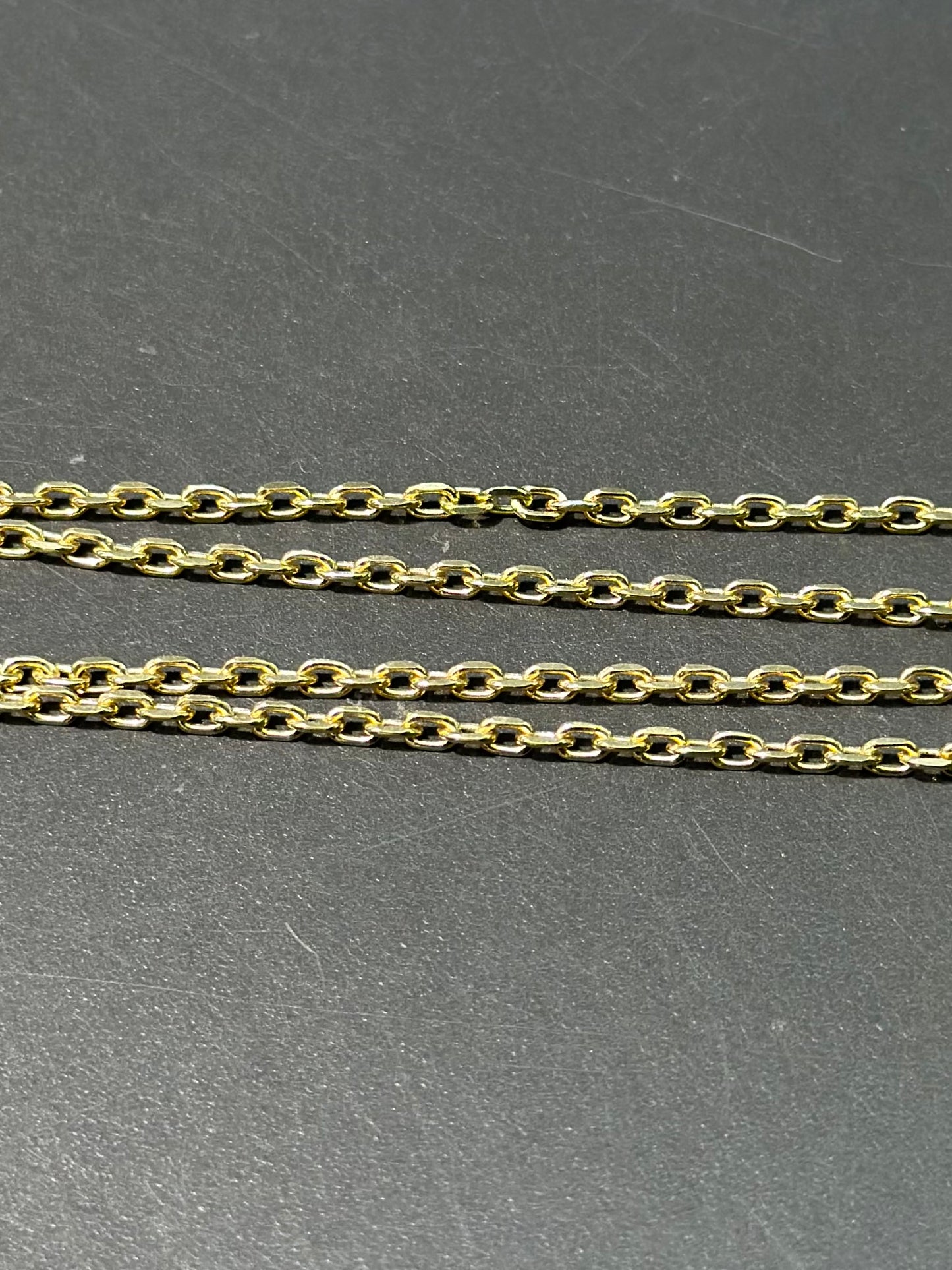 14K Gold Petite Biker Chain Necklace 18.0 inch