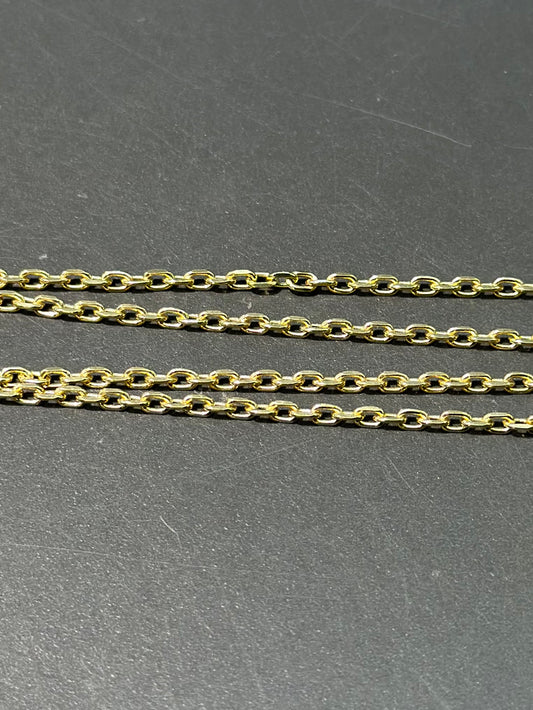 14K Gold Petite Biker Chain Necklace 18.0 inch