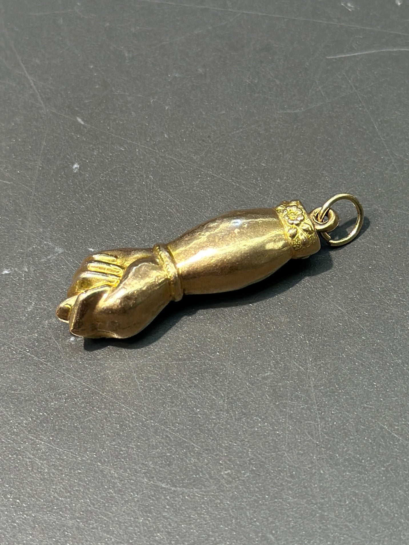 Vintage 18K Gold Hollow XL Figa Pendant