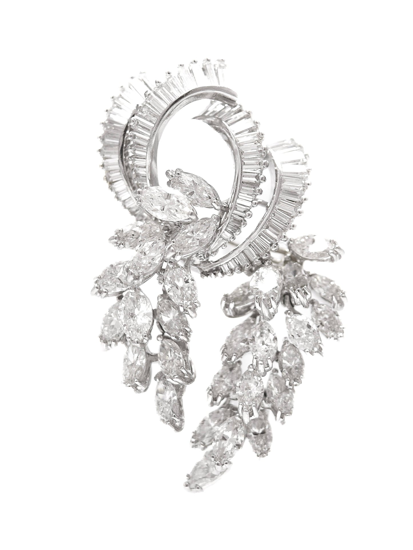 Vintage Platinum 16.52 CTW Diamond Articulating Brooch