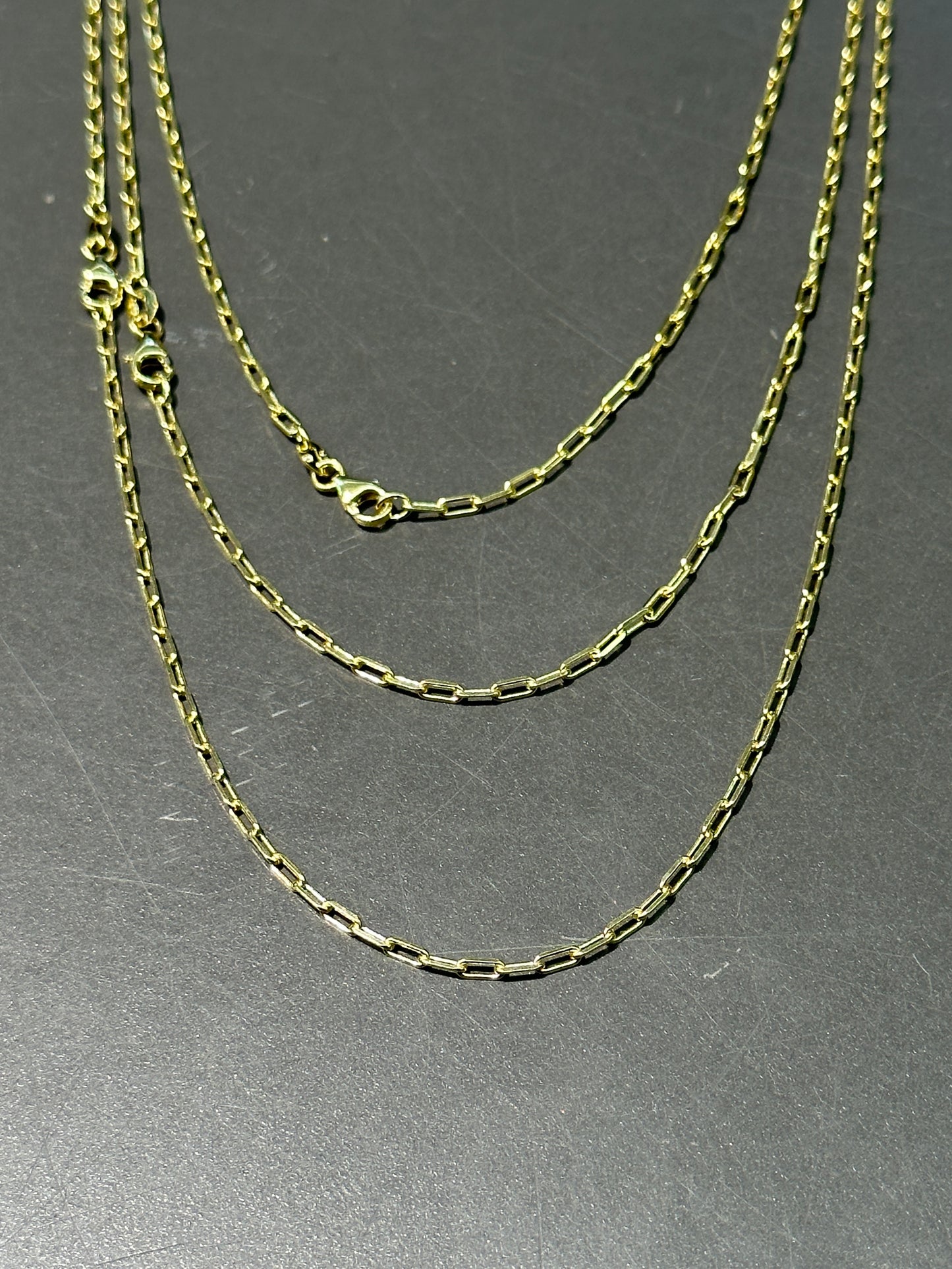 14K Gold Mini Paper Clip Chain Necklaces