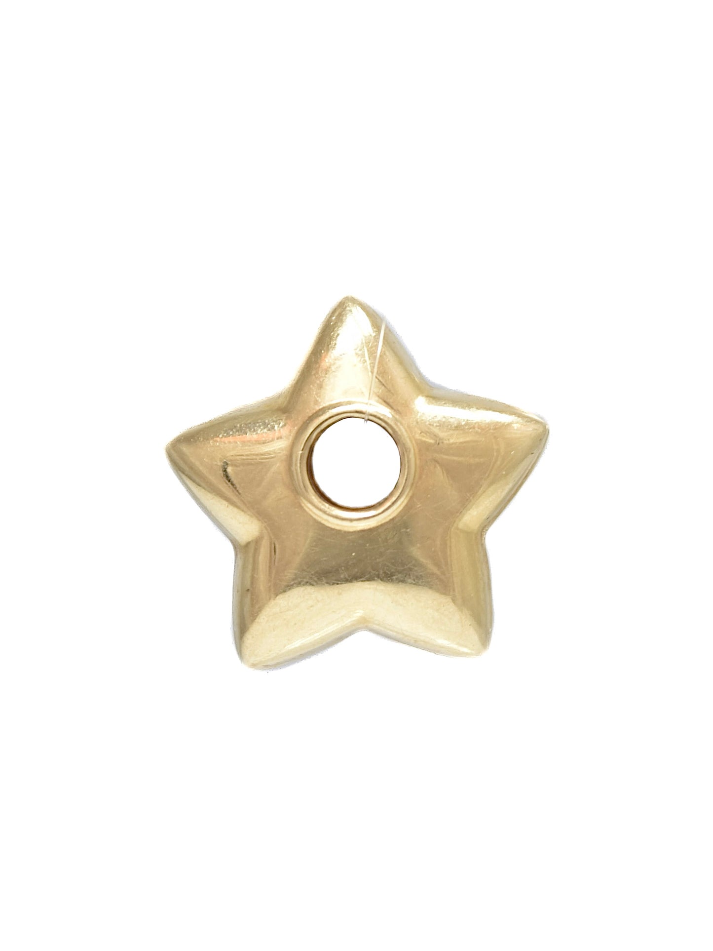 Vintage 14K Gold Puffy Donut Star Charm