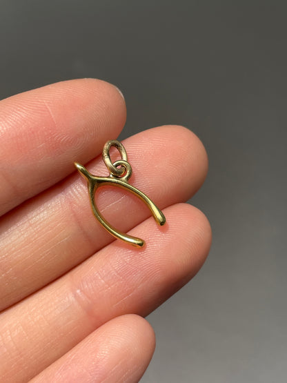 Vintage 14K Gold Wishbone Charm
