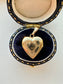 Vintage 14K Yellow Gold Diamond Heart Starburst Locket Charm