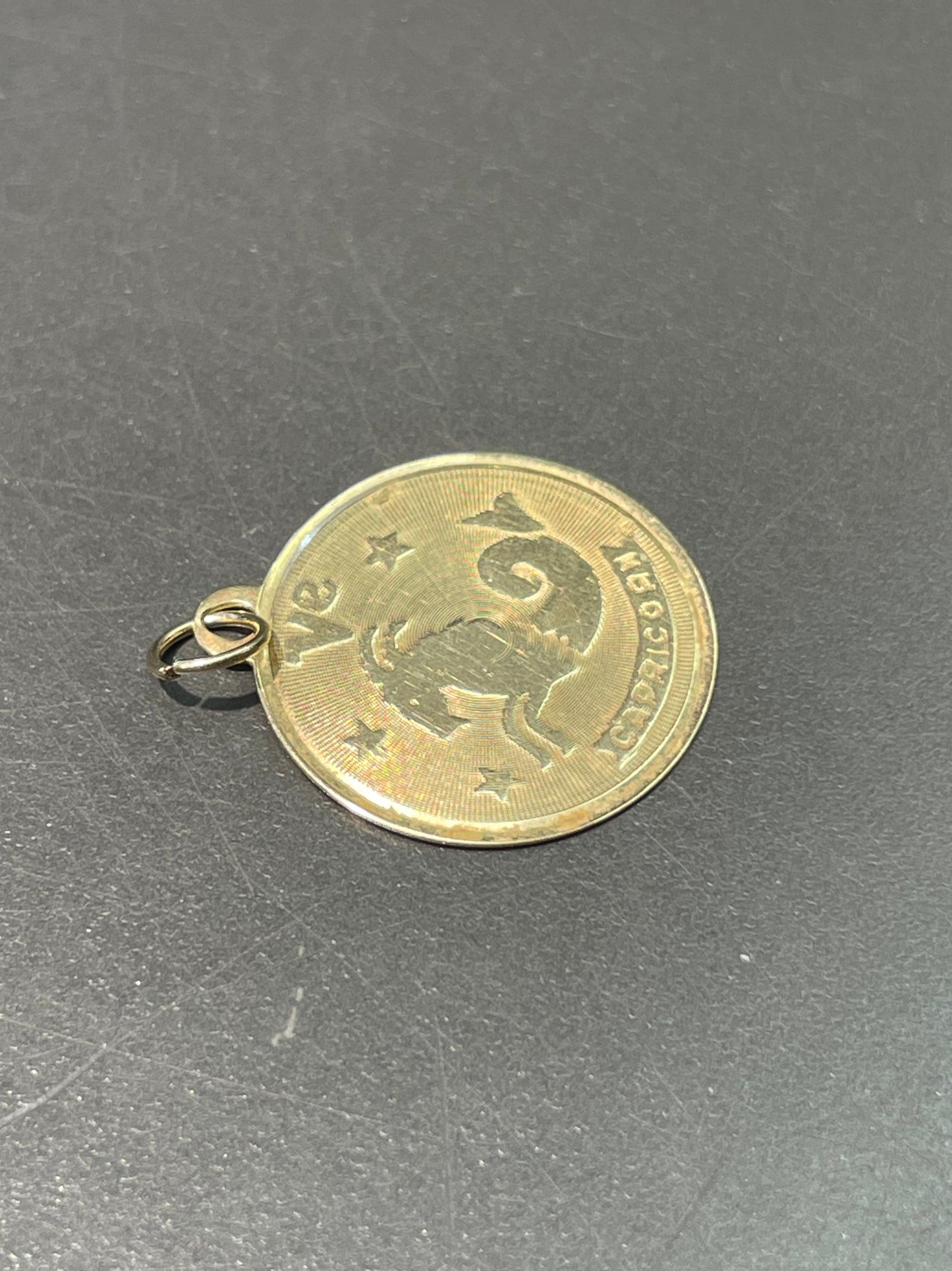 Vintage 14K Yellow Gold Capricorn Charm Pendant
