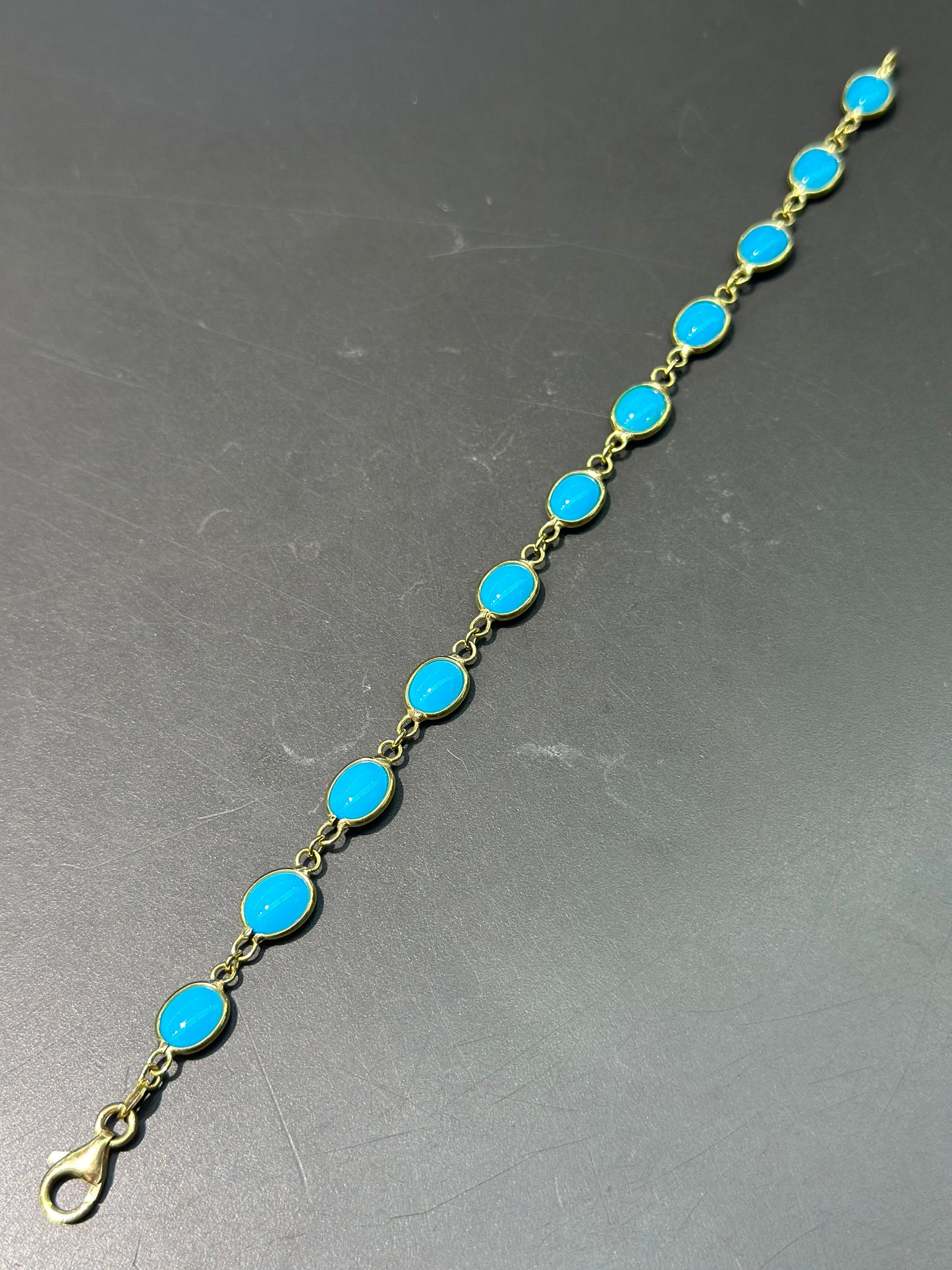 18K Gold Sleeping Beauty Turquoise Bracelet