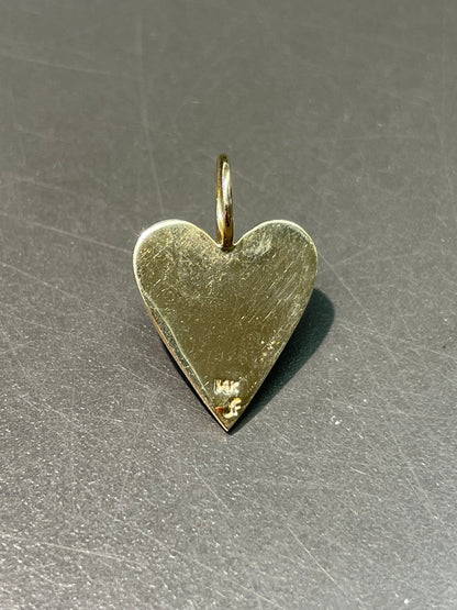 14K Gold Enamel Letter Heart Charm