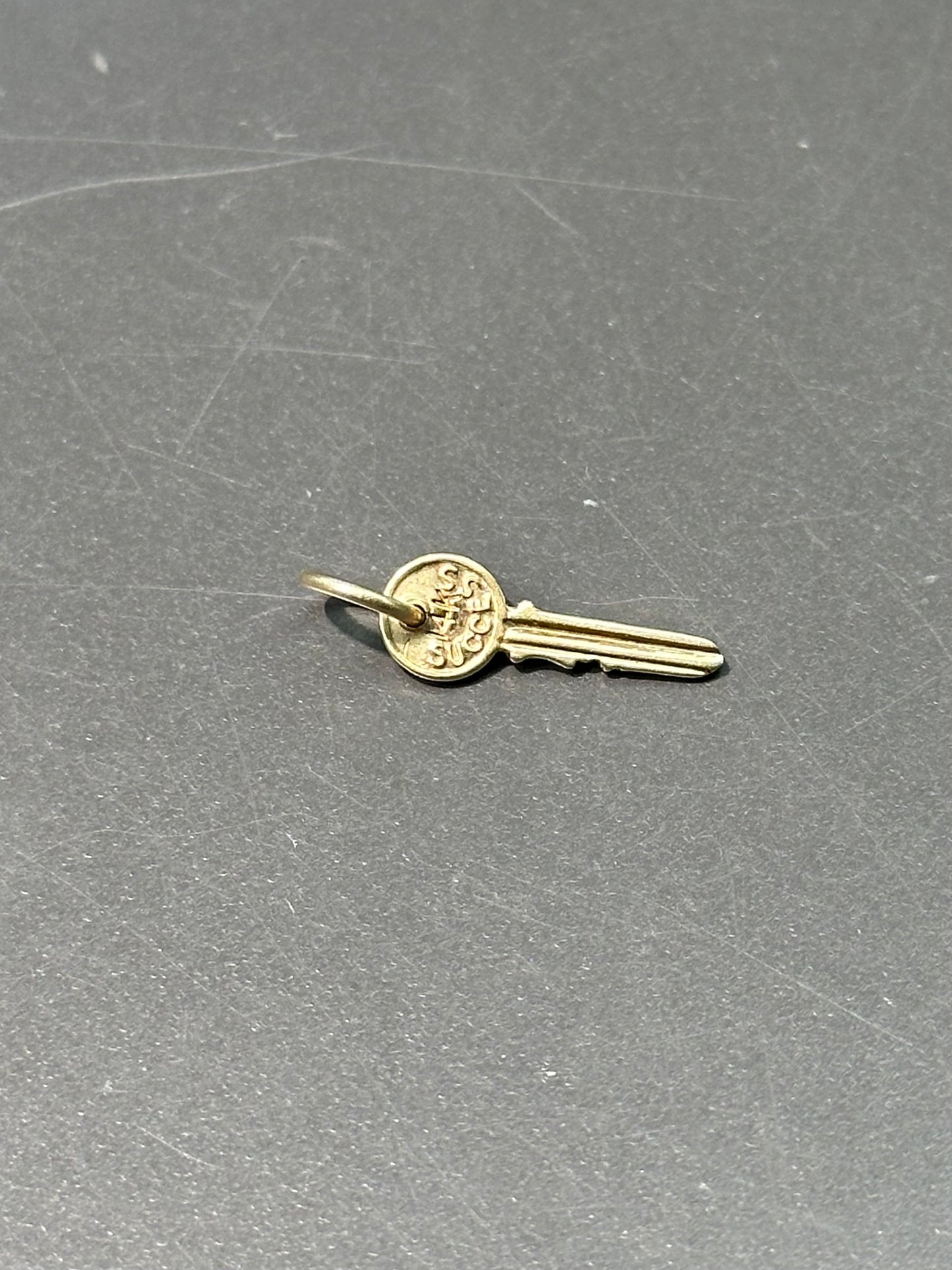 Vintage 14K Gold Key to “Success” and “Love” Charm