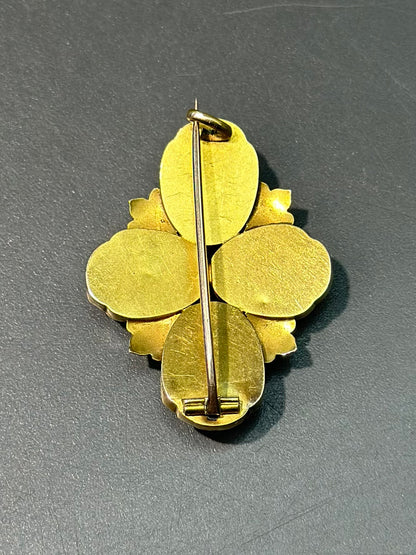 古董埃及复兴 22K 金圣甲虫胸针