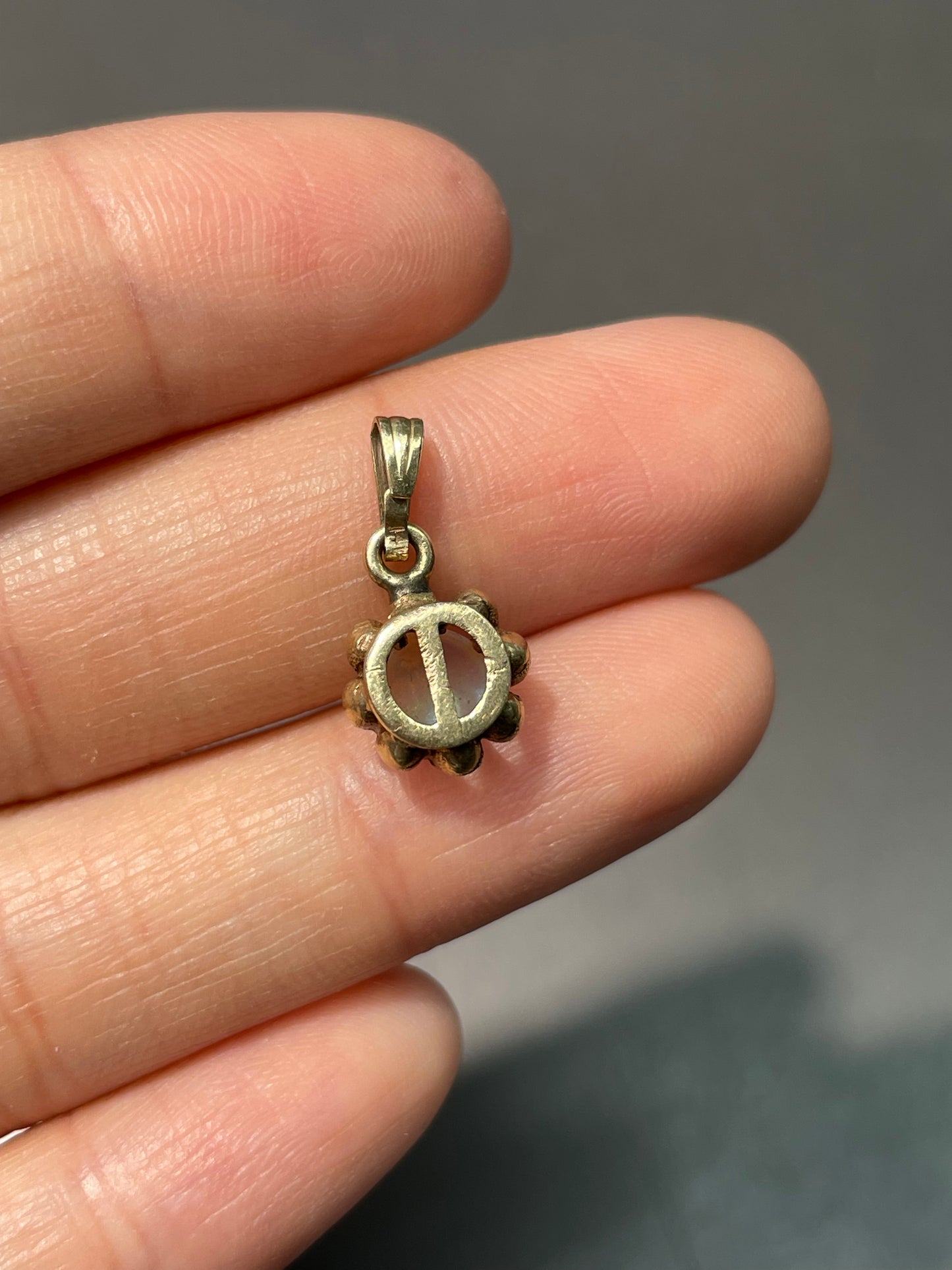 Antique 14K Yellow Gold Opal Buttercup Charm Pendant