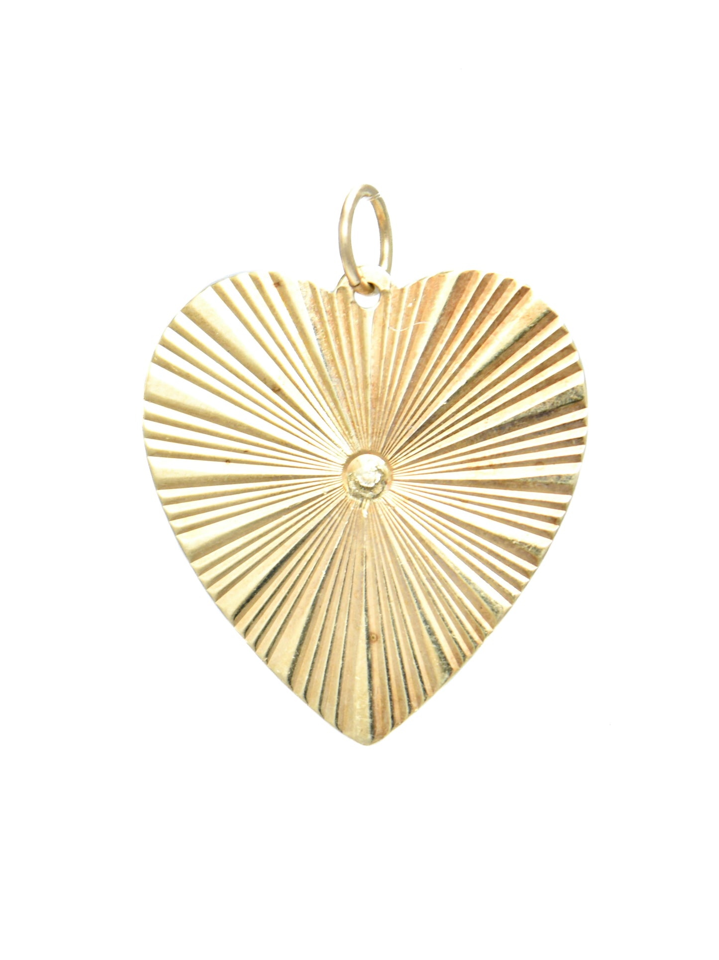 Vintage 14K Gold Engine Turned Heart Charm