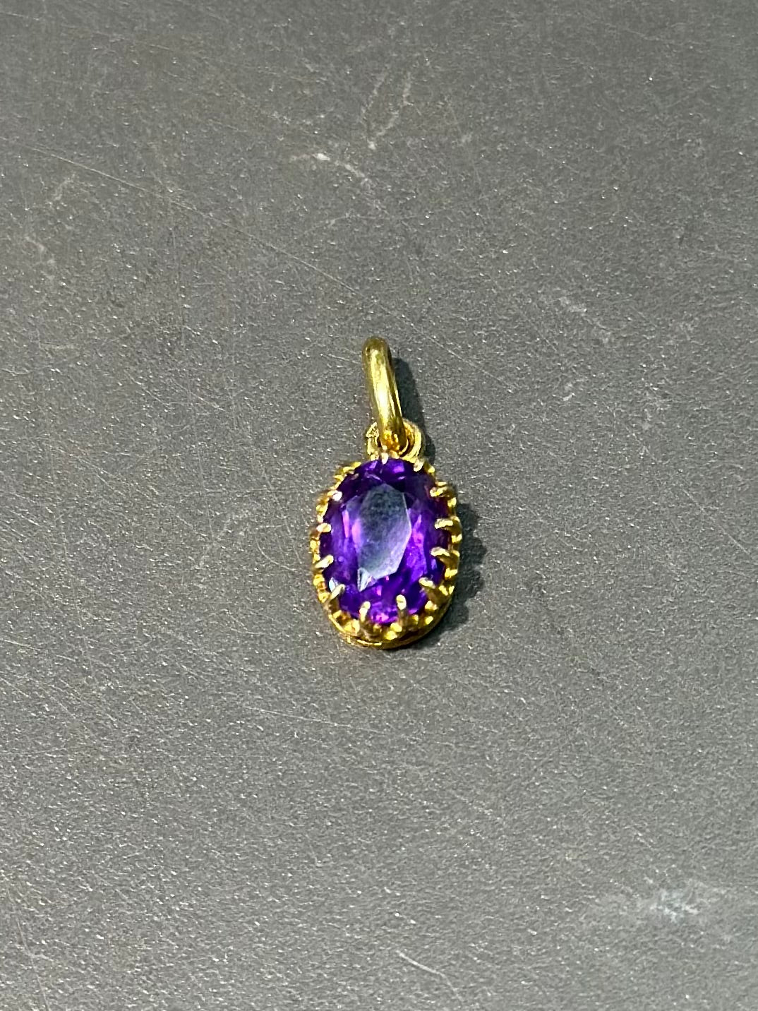 Antique 18K Gold Amethyst Pendant