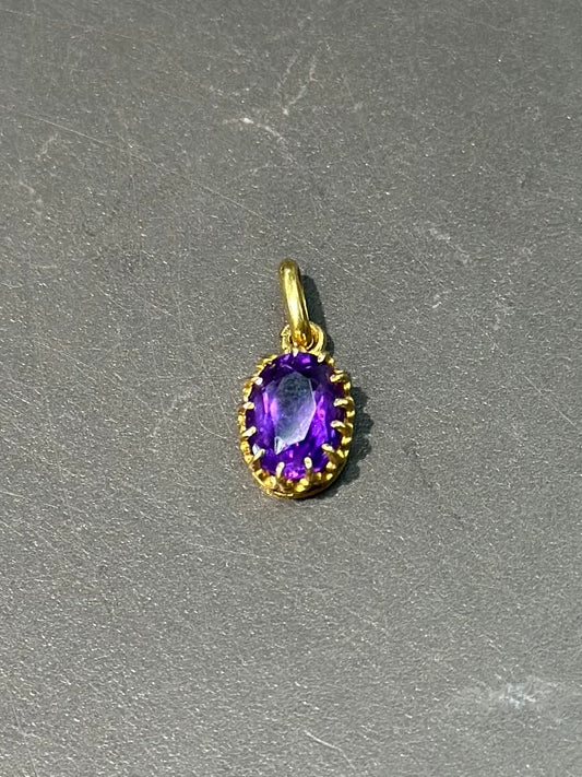 Antique 18K Gold Amethyst Pendant