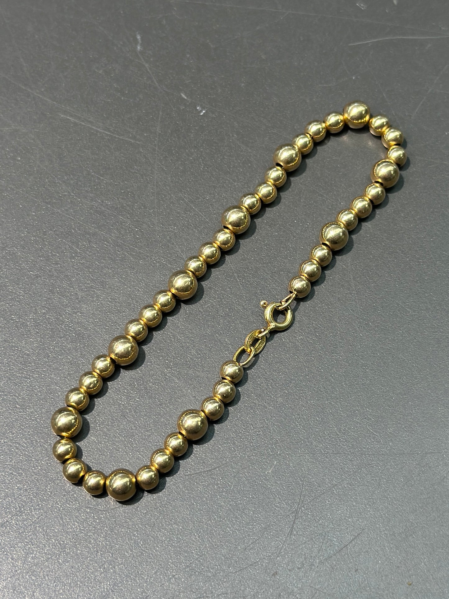 Vintage 14K Gold Bead Bracelet