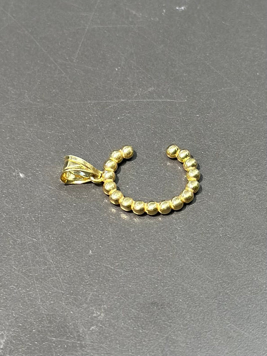 Vintage 18K Gold Beaded “C” Letter Charm