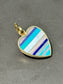 Storrow 14K Yellow Gold Eloise Gemstone Inlay Striped Heart Pendant Charm