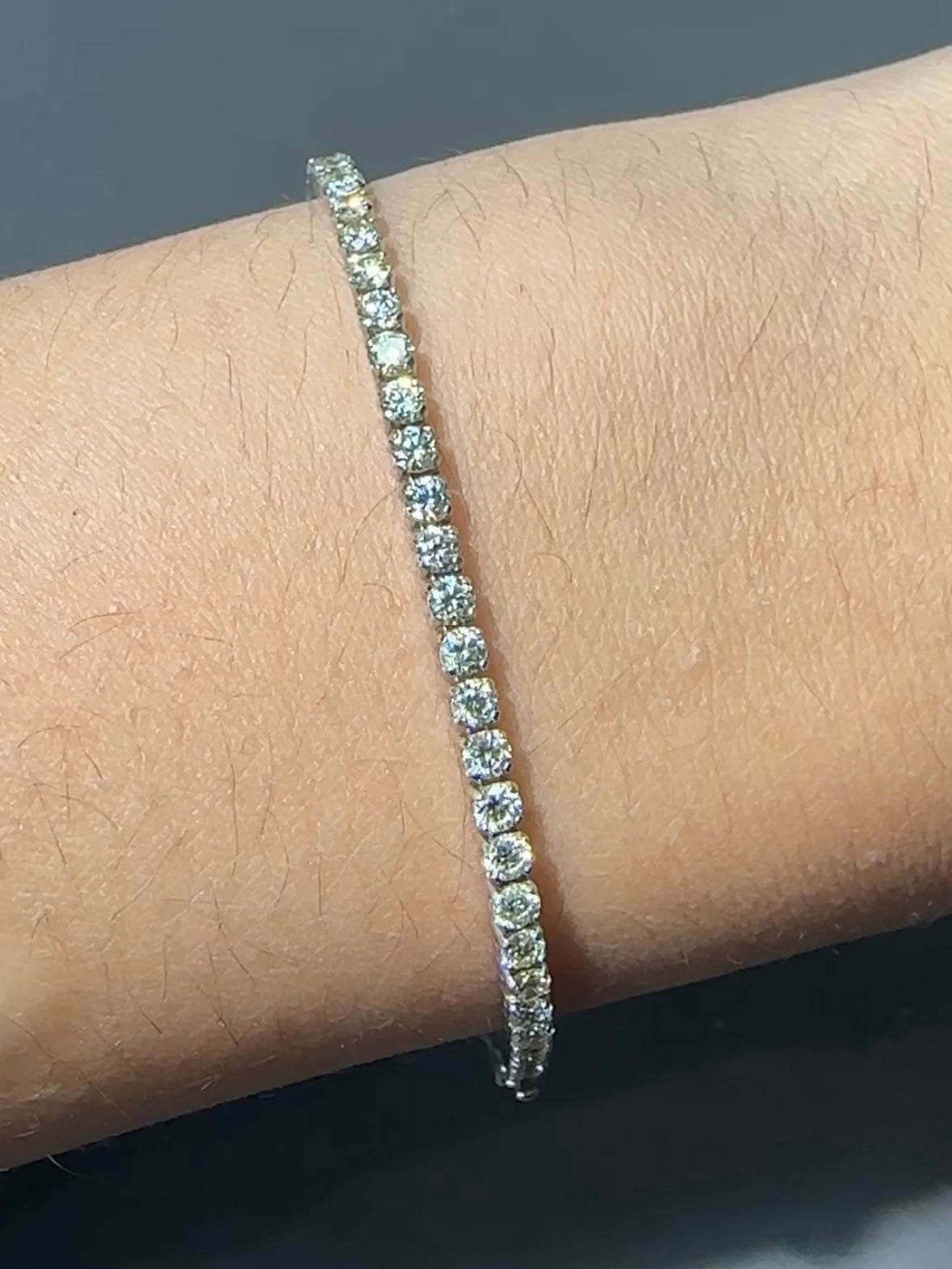 14K White Gold 3.00 CTW Diamond Tennis Bracelet