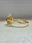 Vintage 14K Gold Green Emerald Diamond Ring SZ 6