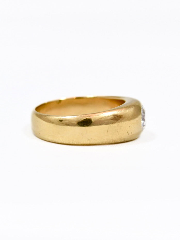 Antique 14K Yellow Gold 0.75 CTW Diamond Gypsy Ring