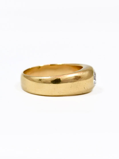 Antique 14K Yellow Gold 0.75 CTW Diamond Gypsy Ring