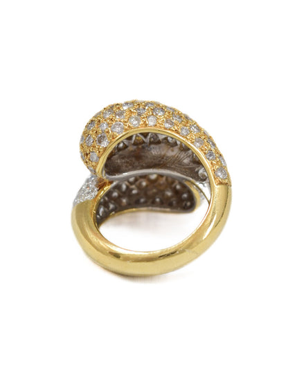 18K Gold 5.30 CTW Diamond Bypass Bombe Ring