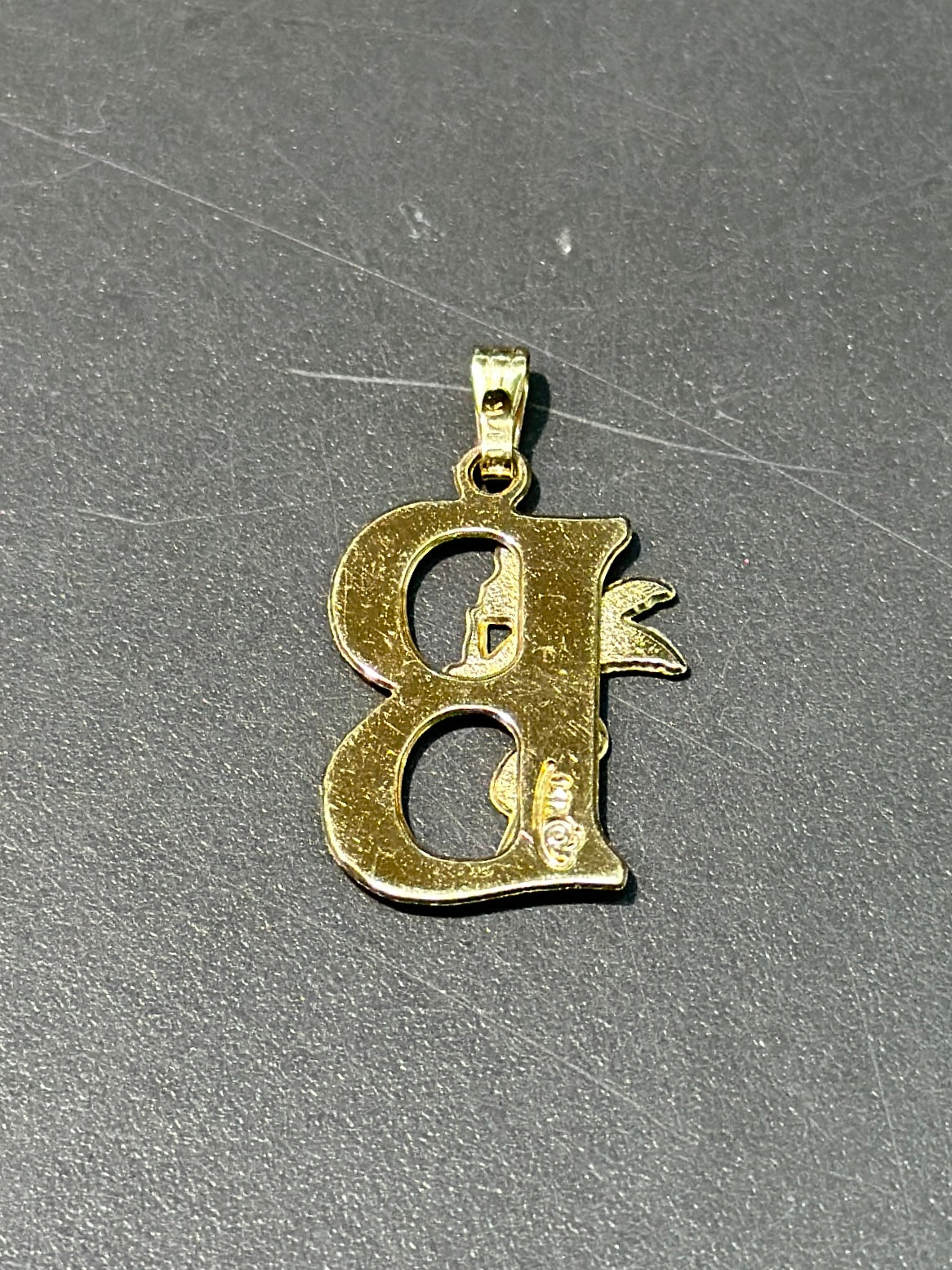 Vintage 14K Gold Cupid B Initial Charm