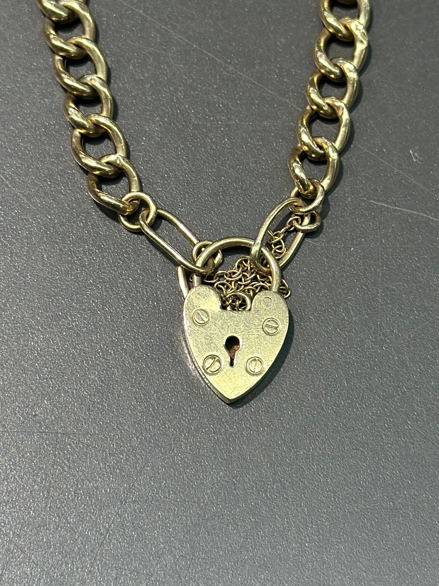 Vintage 9K Gold Padlock Bracelet