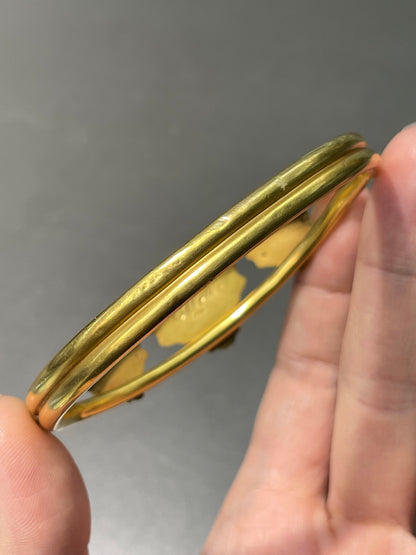 Bracelet victorien en or 14 carats avec triple lion et grenat et diamants