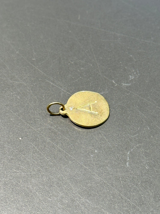 Vintage 14K Diamond "A" Letter Charm