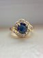 Vintage 14K Gold Sapphire Diamond Ring