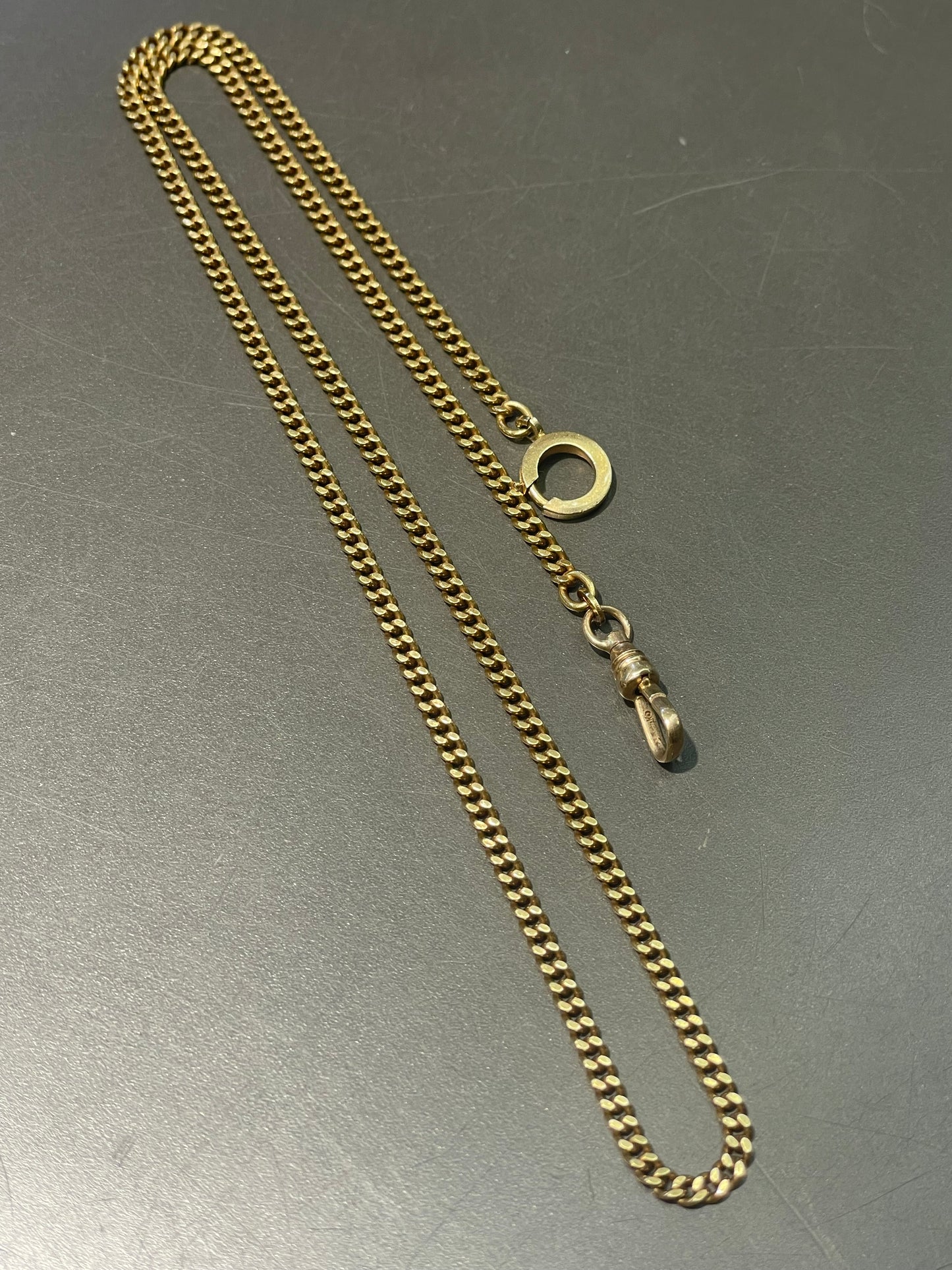 Vintage 18K Yellow Gold 3.0 mm Curb Link Watch Chain 21.0 inch