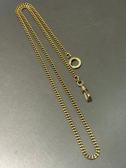 Vintage 18K Yellow Gold 3.0 mm Curb Link Watch Chain 21.0 inch