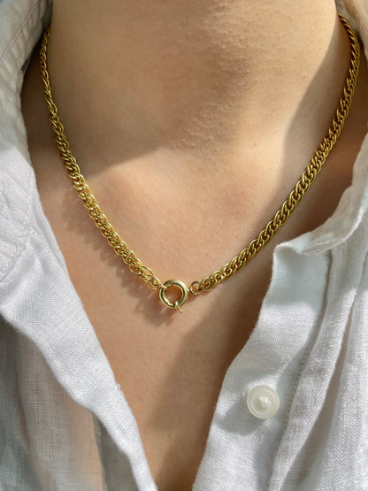 18K Gold 4.5 mm Fancy Link Chain Necklace