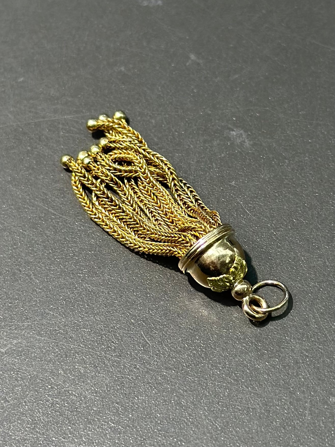 Antique 14K Gold Two Tone Tassel Pendant